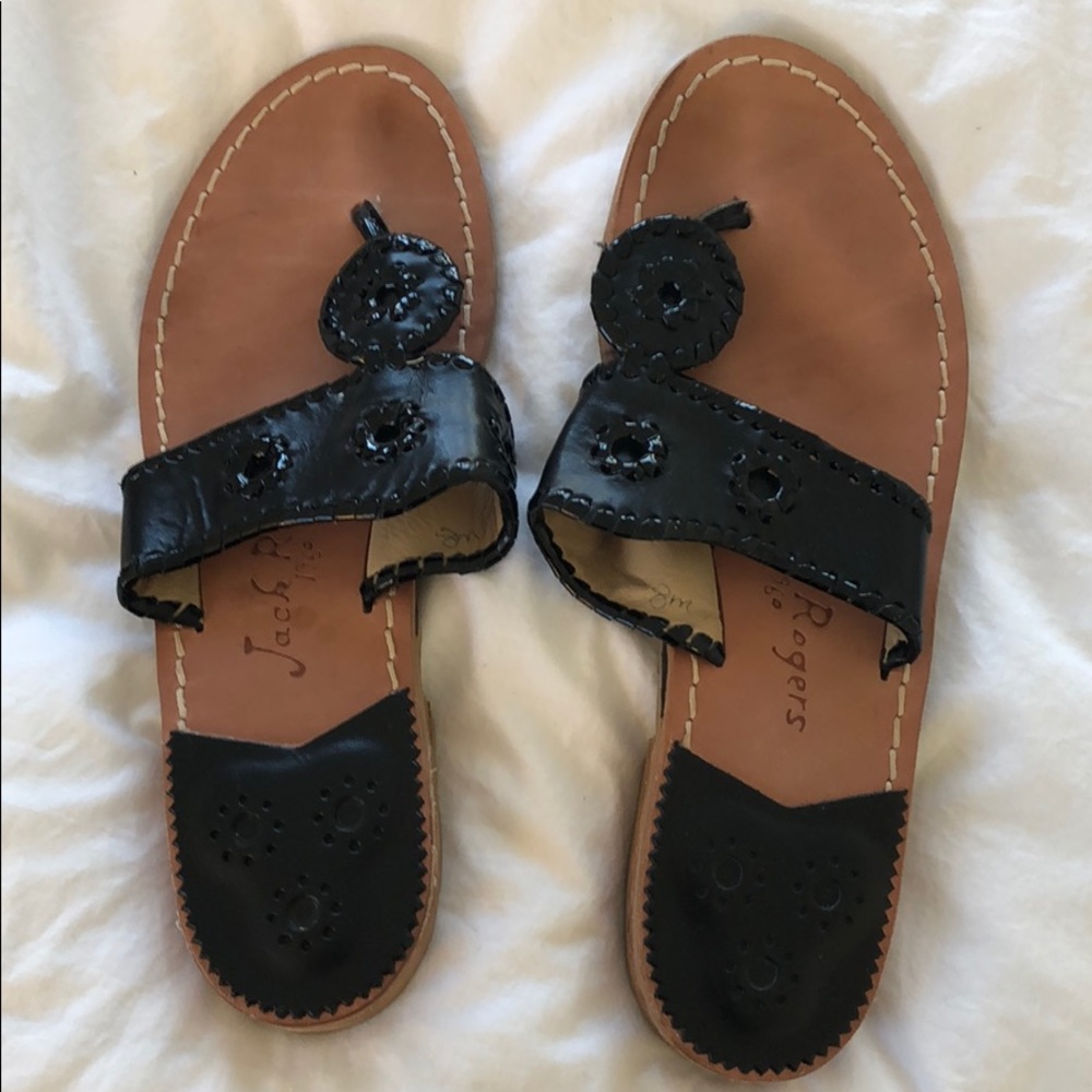 Jack Rogers Black Sandals 8